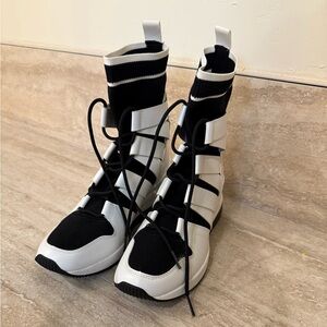 Michael Kors Womens Sporty Sock Booties Shoe Wedge Heel Fashion Sneakers